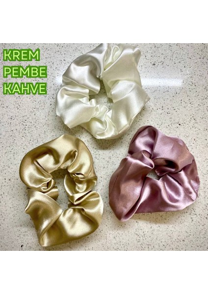 3’lü Premium Saten Saç Tokası - Özel Hediye Kutusunda (Krem,Pembe, Kahve)