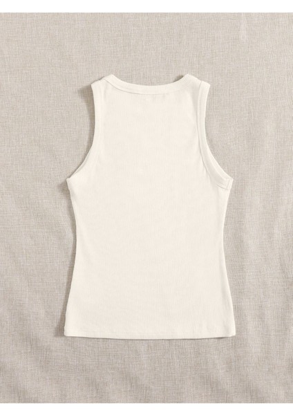 Beyaz Renk Bisiklet Yaka Düz Desensiz Likralı Fitilli Kaşkorse Regular Fit Bluz modelleri