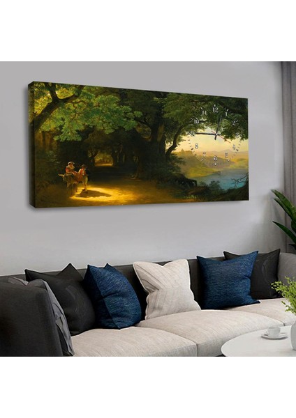 Orman Yolu 100 X 50 Cm Saatli Kanvas Tablo