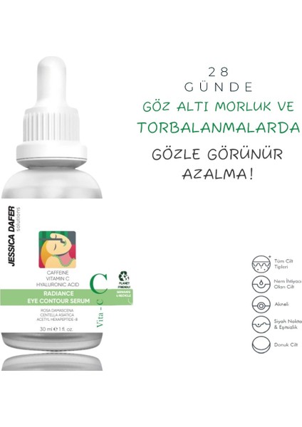 Torbalanma Karşıtı, Aydınlatıcı Kafein Göz Altı Serumu 30 ml