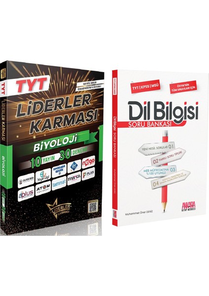 TYT Biyoloji 10 Yayın 30 Deneme ve Akm Dil Bilgisi Soru Bankası Seti 2 Kitap