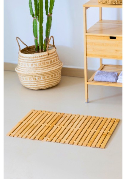 Kaymaz Tabanlı Uzun Ömürlü Bambu Banyo Paspası Halısı - 40 x 61 cm fırsatları