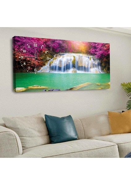 Şehir Manzara 100 X 50 Cm Saatli Kanvas Tablo
