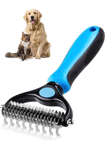 Tekno Trust Metal Uçlu Plastik Saplı Köpek Kedi Uzun Tüy Bakım Tarağı Tüy Topak Kıtık Açıcı Tarak 1 Adet