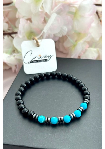 Oniks-Varisit & Hematit Doğaltaş Erkek Bileklik