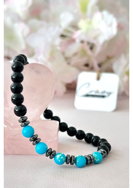 Oniks-Varisit & Hematit Doğaltaş Erkek Bileklik fiyatları