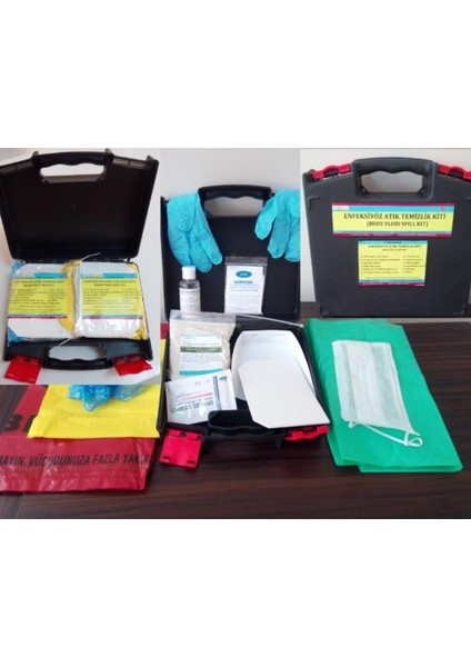 Enfeksiyöz Atık Döküntü Temizleme Kiti (Body Fluid Spill Kit) ( 2 Kullanım Için )