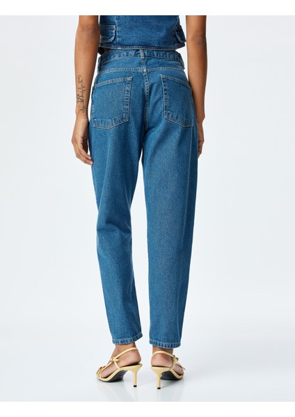 Yüksek Bel Regular Fit Düz Paça Kot Pantolon