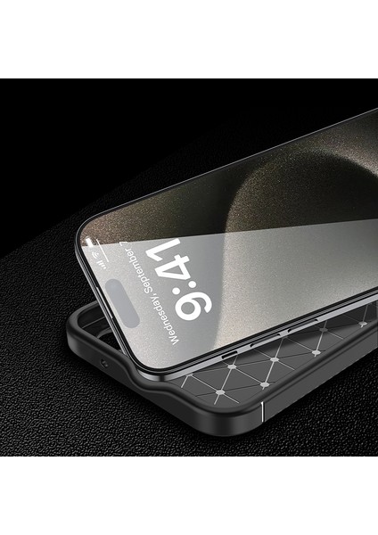 Apple iPhone 16 Pro Max Kılıf Darbe Emici Uzun Ömürlü Parmak Izi Yapmaz Karbon Tasarım Negro Kılıf