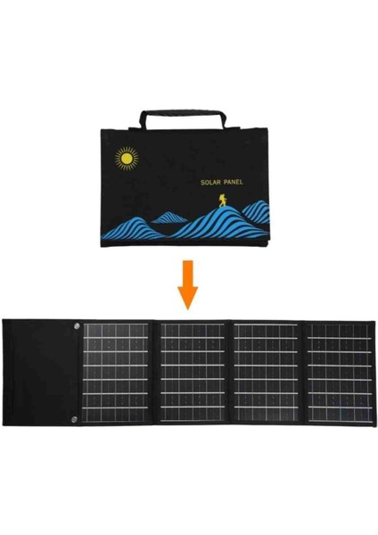 Kamp Günüş Paneli Taşınabilir Portatif Güneş Panelli 30W Su Geçirmez