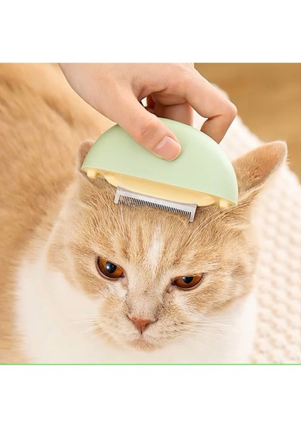 Tekno Trust Kedi Bakım Tarağı Temizleme Fırçalı, Masaj Etkili Tüy Dökme Önleyici Tarak 3’ü 1 Arada