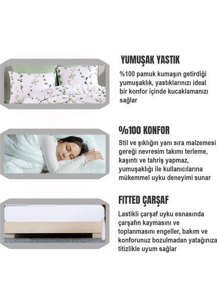 %100 Pamuk Pibadi Çift Kişilik Lastikli Nevresim Takımı Hava Geçirgen fırsatları