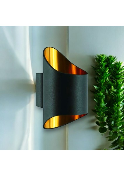 CT-5426 Kl-50 Troya Aplik G-9 Siyah Gold Kasa LED Duvar Apliği Dekoratif Sıva Üstü