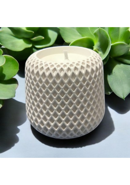 El Yapımı File Desenli Silindir Soya Mumu Beton Mumlukta fiyatları