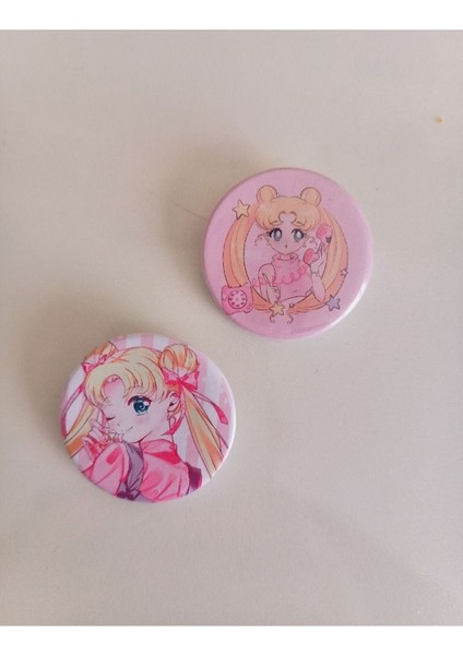 Major Selection Sailor Moon Anime Buton Rozet 44 mm 2 Adet