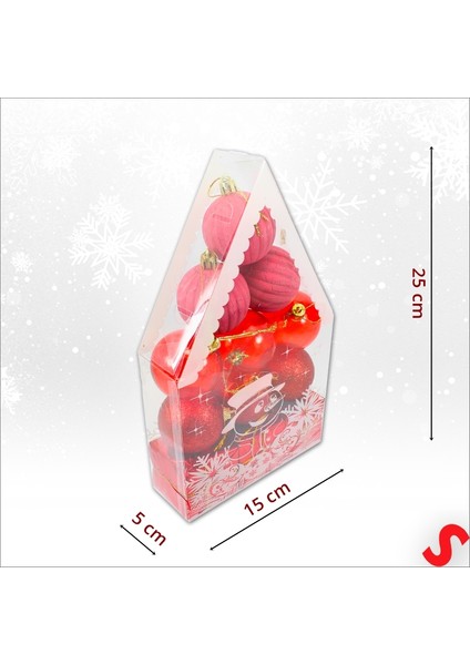 Yılbaşı Ağacı Lüks Süsleme Seti, 5 cm x 12 Parça