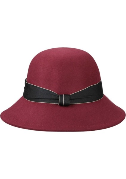Kadın Kurdele Aksesuarlı Cloche Kloş Şapka