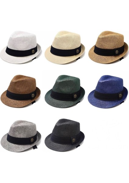 Unisex Hasır Trilby Fötr Şapka