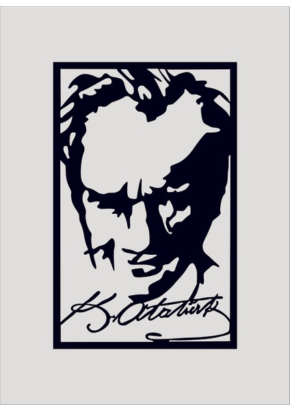 Atatürk Portresi Ahşap Duvar Tablo 40X65