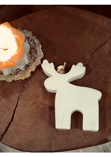 Yılbaşı Temalı Vegan Soya Wa x Dekoratif Geyik Model - Vanilya Kokulu Mum fiyatları