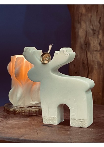 Yılbaşı Temalı Vegan Soya Wa x Dekoratif Geyik Model - Vanilya Kokulu Mum modelleri