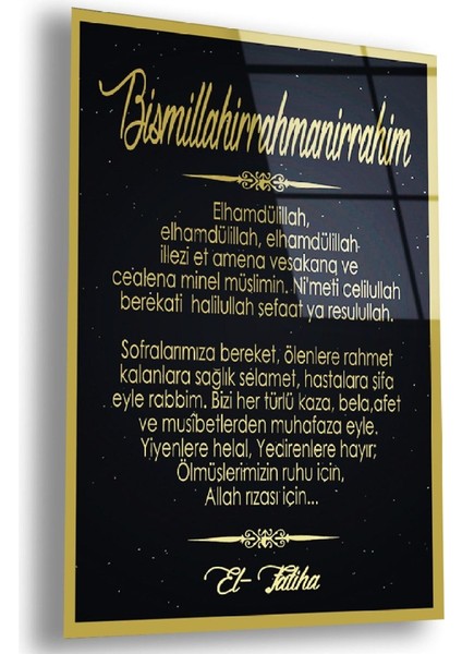 Kırılmaz Cam Bismillahirrahmanirrahim Tablo