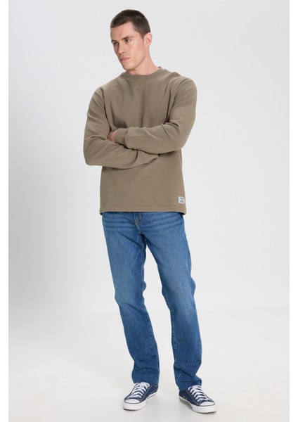Slim Fit Dar Kesim Normal Bel Dar Paça Texas Mavi Esnek Jean Denim Pantolon