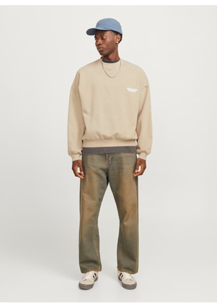 Bisiklet Yaka Bej Erkek Sweatshırt 12266178_JORRIDGEWOOD Wash Sweat Cr
