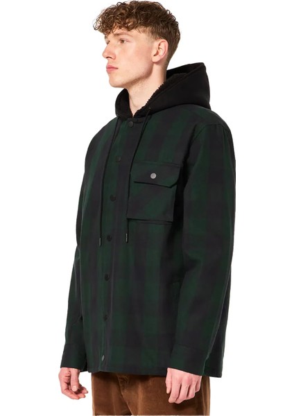 Siyah - Yeşil Erkek Kareli Zip Ceket FOA404860 Bear Cozy Hooded Jacket modelleri