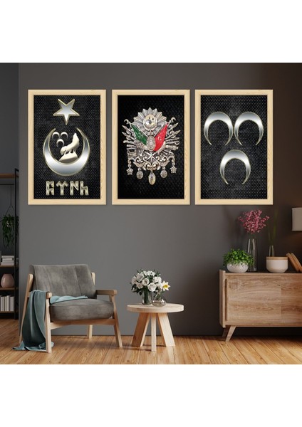 Ahşap Çerçeveli Osmanlı Tuğrası Tablo