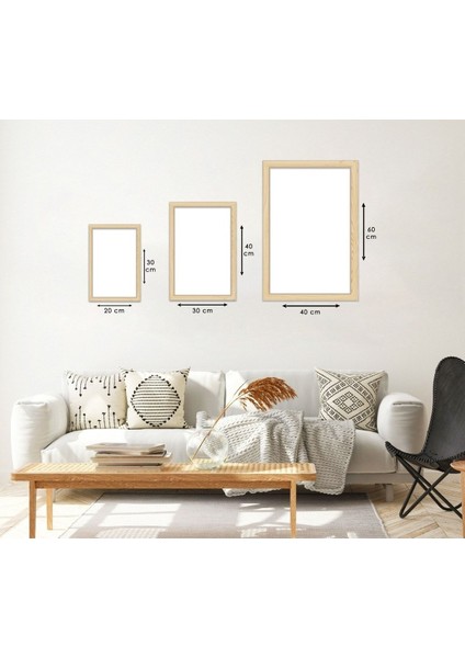 Ahşap Çerçeveli Kolaj Çizim Modern Tablo modelleri