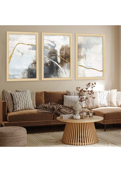 Ahşap Çerçeveli Kolaj Çizim Modern Tablo fiyatları