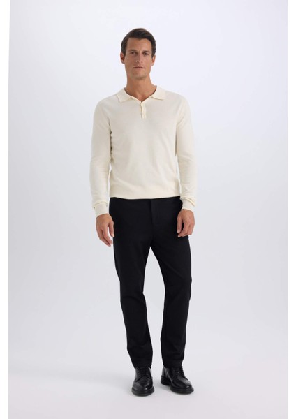 Tailored Regular Fit Normal Kesim Kumaş Pantolon Basic Düz Cepli D9083AX24WN