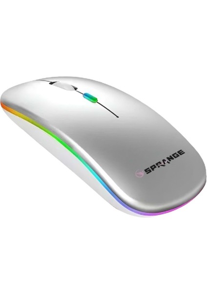 Kablosuz Mouse Bluetooth – Şarjlı, Type-C, Ergonomik, 500 Mah, 800/1200/1600 Dpı, LED Işık