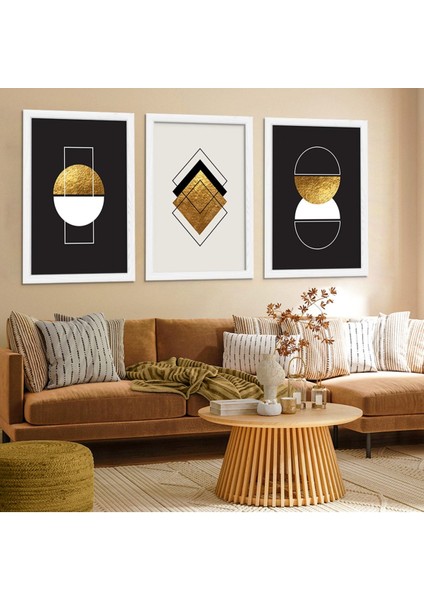 Beyaz Ahşap Çerçeveli Modern Tablo