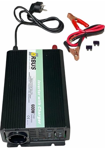 12V Dc 230V Ac Inverter 600W (Modifiye) (Usb Çıkışlı) (10 A Şarjlı)