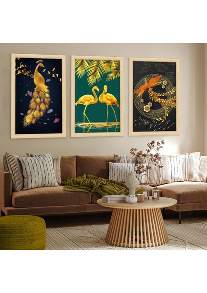 Ahşap Çerçeveli Flamingo Tablosu fiyatları