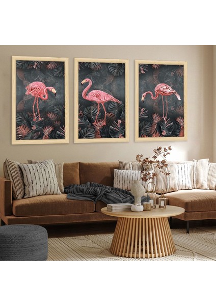 Ahşap Çerçeveli Flamingo Tablosu fiyatları