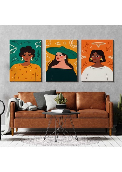 Matisse - Boho - Art Deco - Soyut - Doğa ( 3 Lü Çerçevesiz ) Poster - Afiş - Tablo KR2C00034/