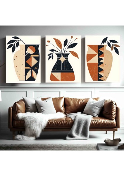 Matisse - Boho - Art Deco - Soyut - Doğa ( 3 Lü Çerçevesiz ) Poster - Afiş - Tablo KR2C00180/