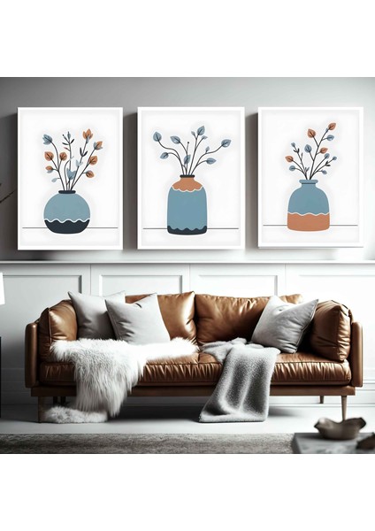 Matisse - Boho - Art Deco - Soyut - Doğa ( 3 Lü Çerçevesiz ) Poster - Afiş - Tablo KR2C00248/