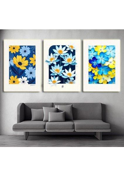 Matisse - Boho - Art Deco - Soyut - Doğa ( 3 Lü Çerçevesiz ) Poster - Afiş - Tablo KR2C00300/