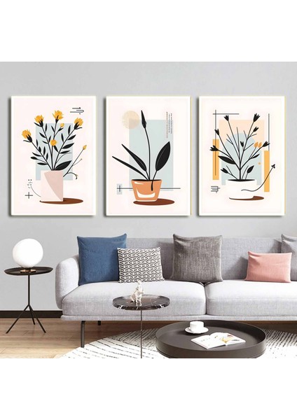 Matisse - Boho - Art Deco - Soyut - Doğa ( 3 Lü Çerçevesiz ) Poster - Afiş - Tablo KR2C00077/