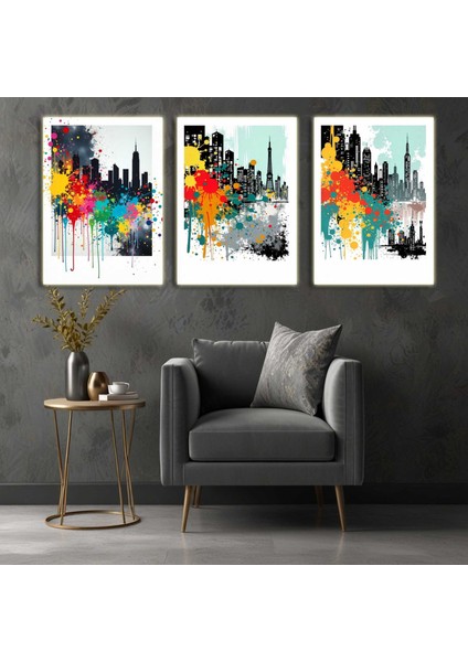 Matisse - Boho - Art Deco - Soyut - Doğa ( 3 Lü Çerçevesiz ) Poster - Afiş - Tablo KR2C00002/