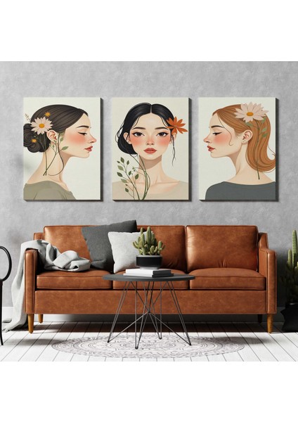 Matisse - Boho - Art Deco - Soyut - Doğa ( 3 Lü Çerçevesiz ) Poster - Afiş - Tablo KR2C00014/