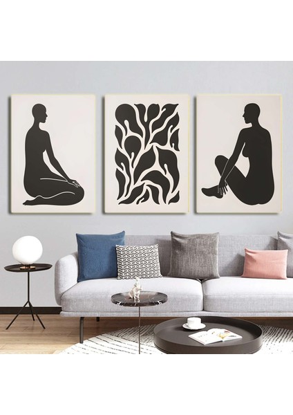 Matisse - Boho - Art Deco - Soyut - Doğa ( 3 Lü Çerçevesiz ) Poster - Afiş - Tablo KR2C00699/