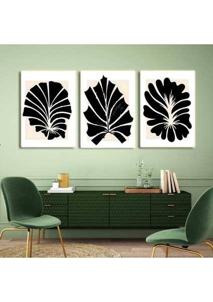 Matisse - Boho - Art Deco - Soyut - Doğa ( 3 Lü Çerçevesiz ) Poster - Afiş - Tablo KR2C00289/