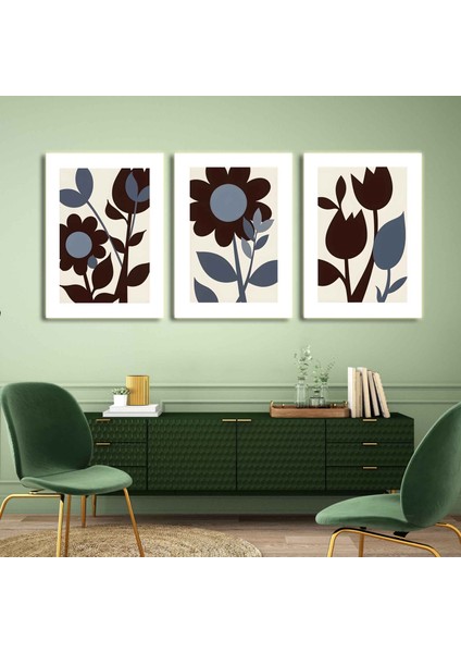 Matisse - Boho - Art Deco - Soyut - Doğa ( 3 Lü Çerçevesiz ) Poster - Afiş - Tablo KR2C00722/