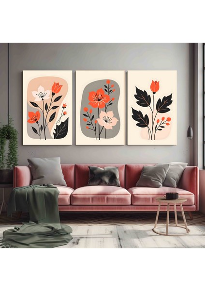 Matisse - Boho - Art Deco - Soyut - Doğa ( 3 Lü Çerçevesiz ) Poster - Afiş - Tablo KR2C00682/