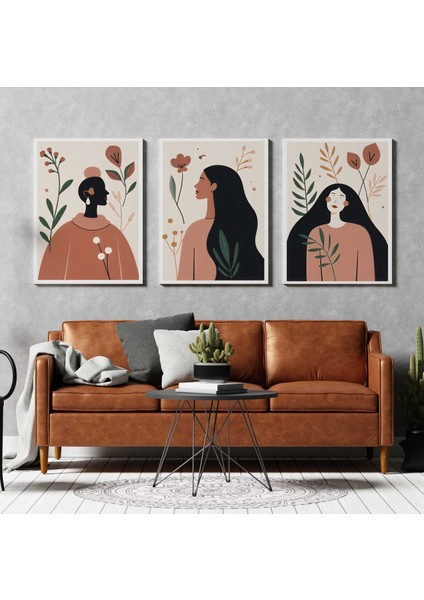 Matisse - Boho - Art Deco - Soyut - Doğa ( 3 Lü Çerçevesiz ) Poster - Afiş - Tablo KR2C00009/